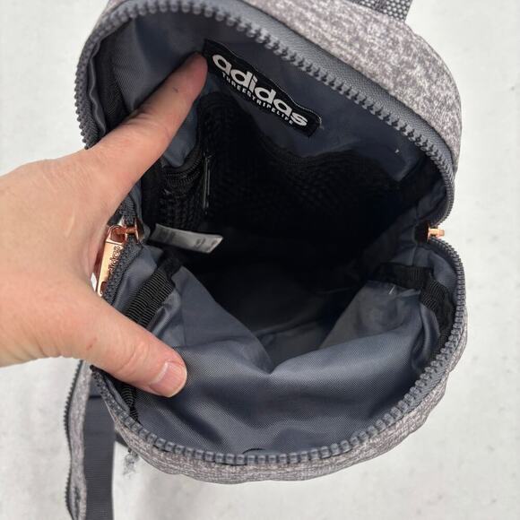 Adidas Convertible Crossbody Backpack Sling Bag Gray Zip Pockets - Picture 4 of 11